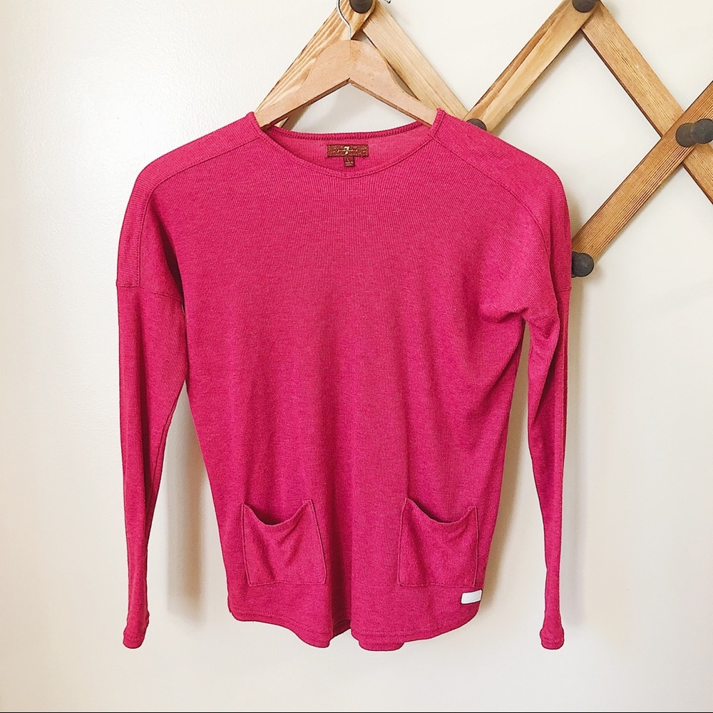 7 For All Mankind | Long Sleeve Light Knit Top - Picture 1 of 7